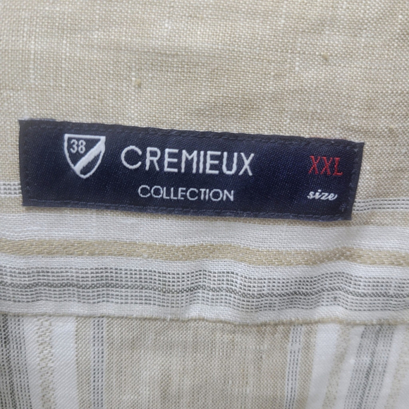 Cremieux Collection 100% Linen Striped Button-Up Short Sleeves Utility Shirt 2XL - Picture 7 of 7